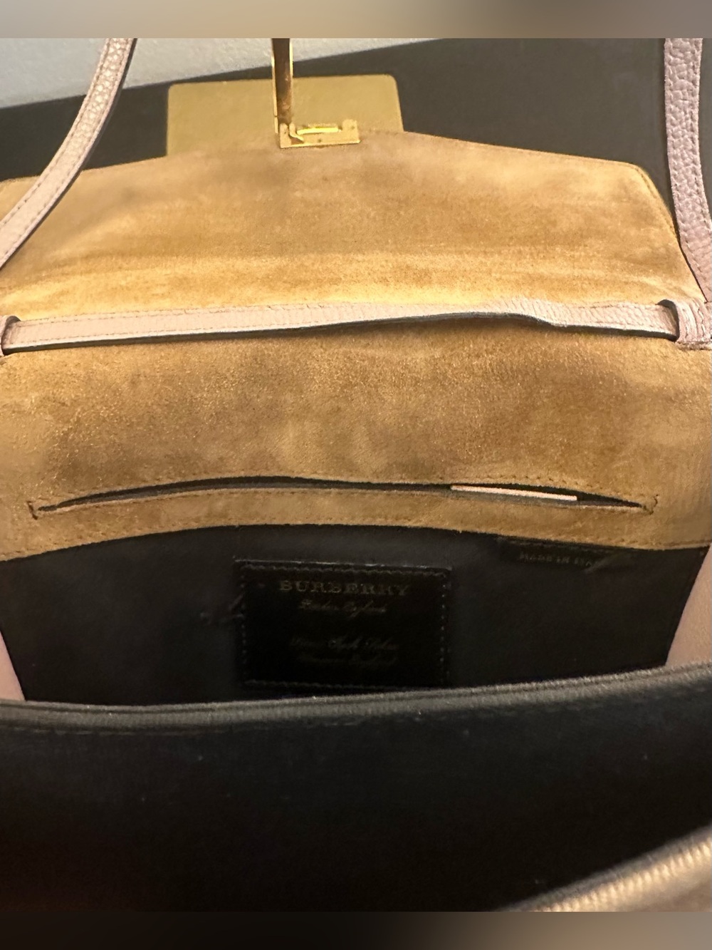 Burberry Derby Calfskin House Check Small Macken Crossbody Bag Pale Orchid - Picture 14 of 15